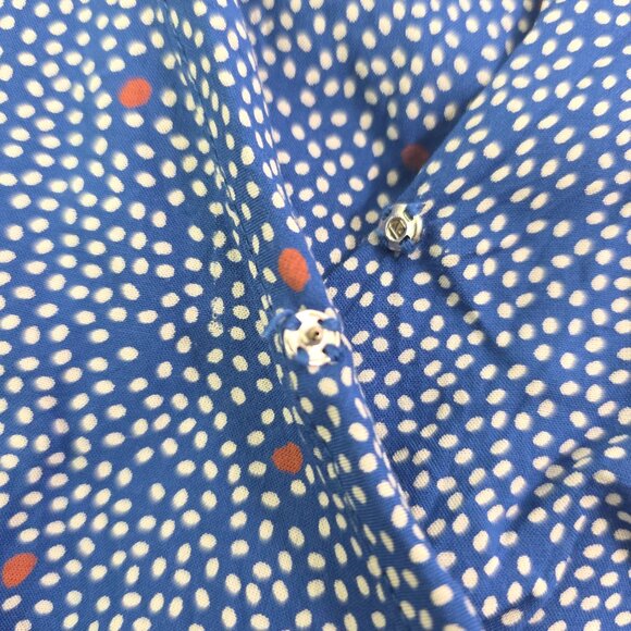 Lucky Brand Mila Women’s Wrap Front Blue Polka Dot Slip Lined Dress – Size Small - Picture 16 of 16